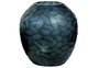 DKD Home Decor Jarrón de Cristal Azul Petróleo Glaseado 29x29x30 cm