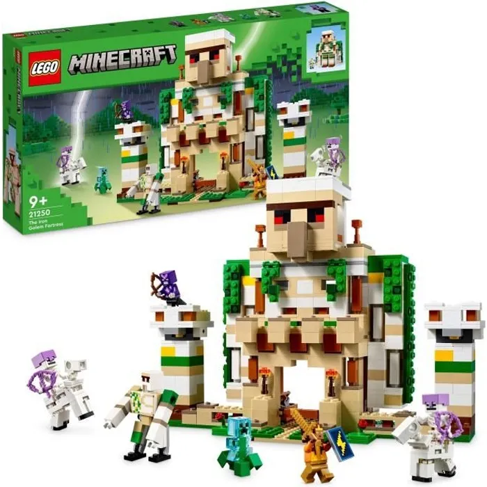 LEGO Minecraft 21250 Fortaleza del Golem de Hierro, Castillo de Juguete que se Transforma en una Figura Grande LEGO Minecraft 21250 Fortaleza del Golem de Hierro, Castillo de Juguete que se Transforma en una Figura Grande
