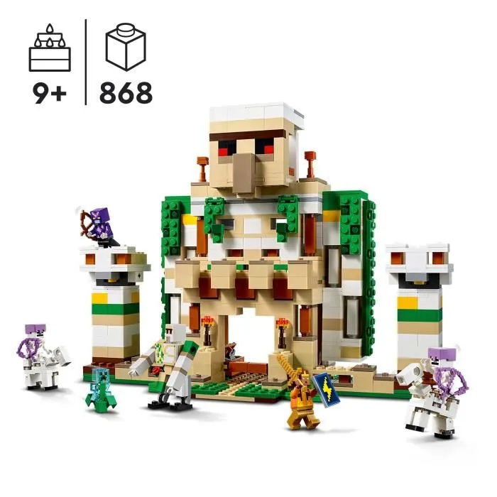 LEGO Minecraft 21250 Fortaleza del Golem de Hierro, Castillo de Juguete que se Transforma en una Figura Grande LEGO Minecraft 21250 Fortaleza del Golem de Hierro, Castillo de Juguete que se Transforma en una Figura Grande
