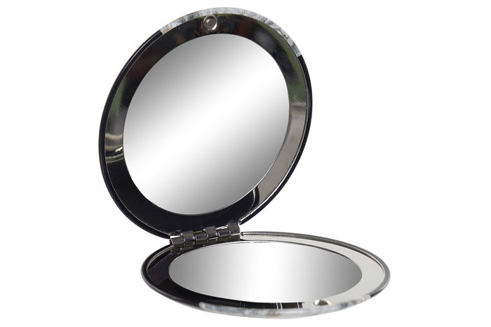 DKD Home Decor Espejo Negro Multicolor 7x7x1,3 cm (24 Unidades) Aluminio Espejo