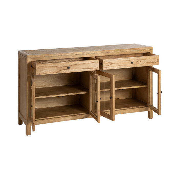 Aparador Natural Madera Mindi Salón 160 X 45 X 89 cm