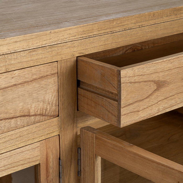 Aparador Natural Madera Mindi Salón 160 X 45 X 89 cm