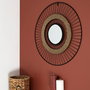Home Deco Factory Espejo Mirage de Alambre y Junco para Pared, Diámetro 60 cm