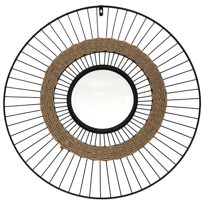 Home Deco Factory Espejo Mirage de Alambre y Junco para Pared, Diámetro 60 cm Home Deco Factory Espejo Mirage de Alambre y Junco para Pared, Diámetro 60 cm