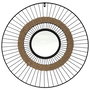 Home Deco Factory Espejo Mirage de Alambre y Junco para Pared, Diámetro 60 cm