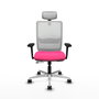 PIQUERAS Y CRESPO Silla de oficina Haches con mecanismo Sincro/Traslack Rosa y Blanco