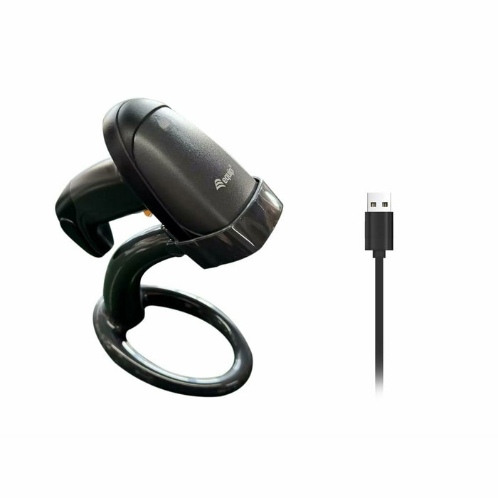 Equip Escáner de Código de Barras Wireless Láser 1D Negro con Soporte
