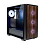 Unykach Caja PC Gaming ATX Unyka Revelat Madeira Black, Torre Media con Panel Lateral de Cristal Templado y Frente de Madera, Ref. UK121804