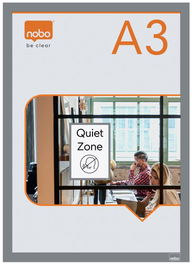 Nobo Marco Porta Anuncios Magnético Autoadhesivo DIN A3 Color Plata Pack 2 Unidades