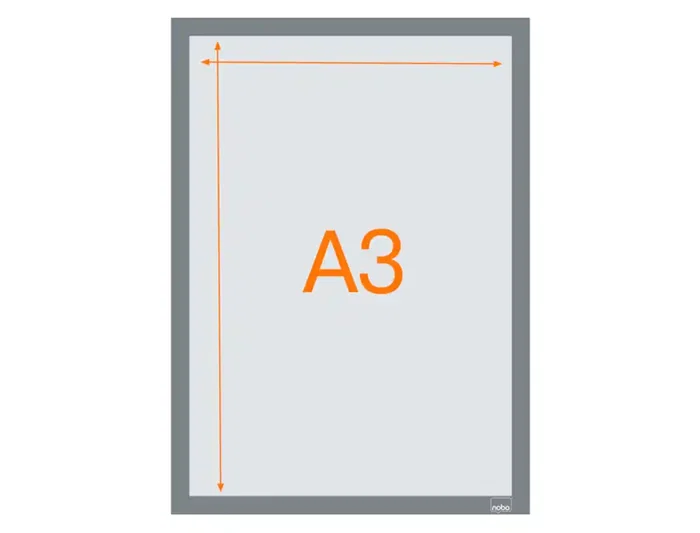 Nobo Marco Porta Anuncios Magnético Autoadhesivo DIN A3 Color Plata Pack 2 Unidades