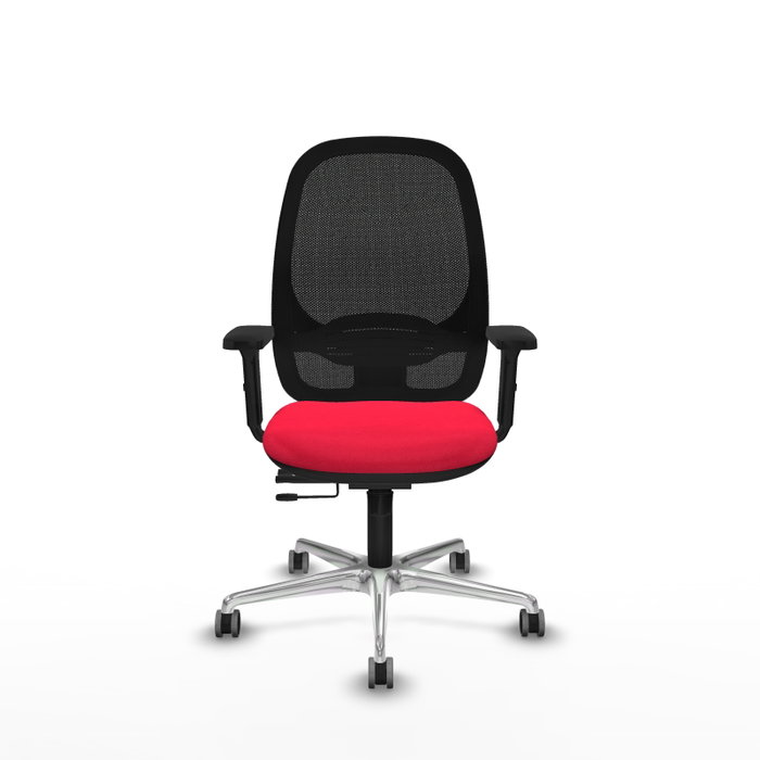 PIQUERAS Y CRESPO Silla de oficina Cilanco con mecanismo Sincro/Traslack, Rojo y Negro