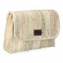 Basics Bolso de palma lola con tapa y asa de piel