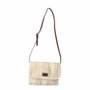 Basics Bolso de palma lola con tapa y asa de piel
