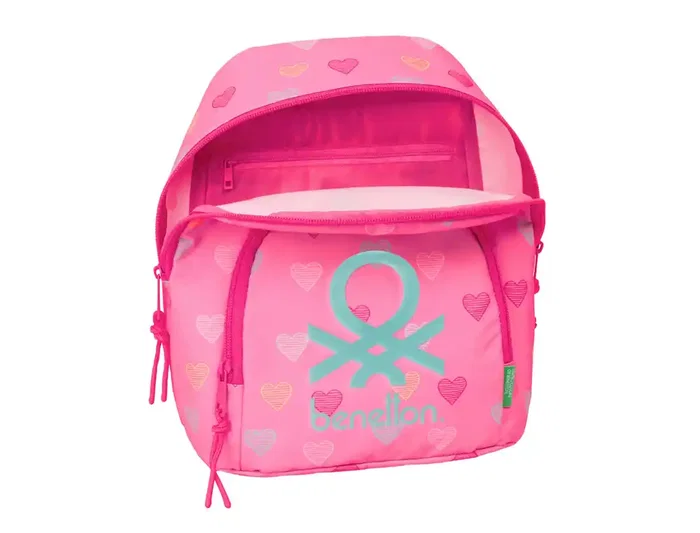 Mochila Benetton Heart Rosa 25 x 30 x 13 cm