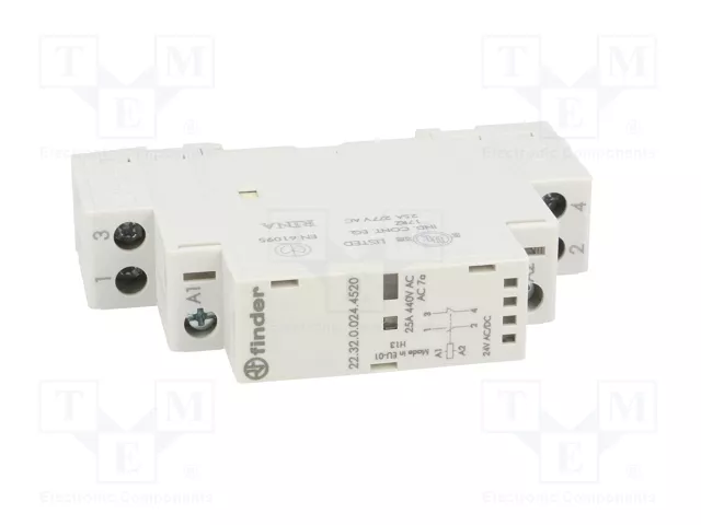 FINDER Contactor de instalación 2-polar 25A 24VAC/24VDC NC+NA