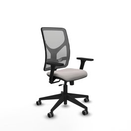 PIQUERAS Y CRESPO Silla de oficina Motilla con mecanismo Sincro/Traslack, Blanco y Gris