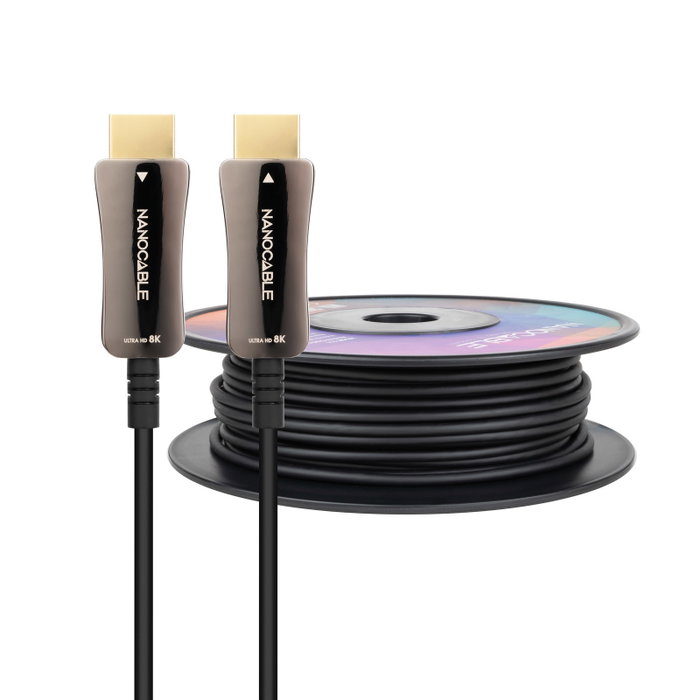 Nanocable Cable HDMI V2.1 AOC 8K@60Hz 4K@120Hz 48Gbps 60m Negro Nanocable Cable HDMI V2.1 AOC 8K@60Hz 4K@120Hz 48Gbps 60m Negro