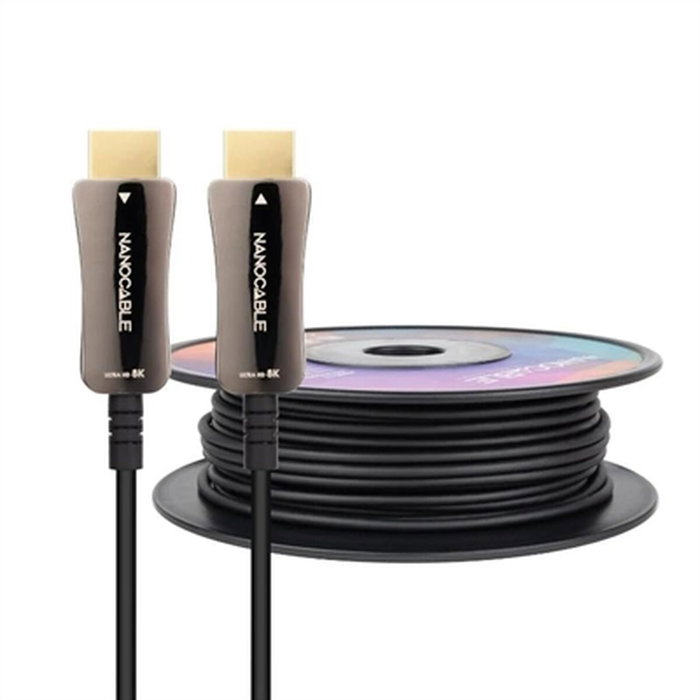 Nanocable Cable HDMI V2.1 AOC 8K@60Hz 4K@120Hz 48Gbps 60m Negro Nanocable Cable HDMI V2.1 AOC 8K@60Hz 4K@120Hz 48Gbps 60m Negro