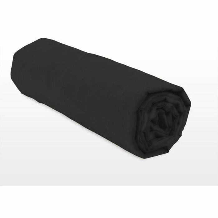 Home Linge Passion Sábana bajera ajustable Microfibra 140 x 190 cm Negro