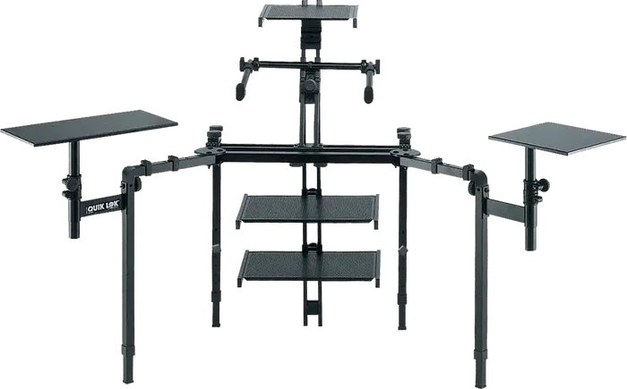 Quiklok Mesa Plegable XL para Teclado, Mezclador y Altavoz con Altura Ajustable (740-1180mm) - Carga Máxima 113.10 kg