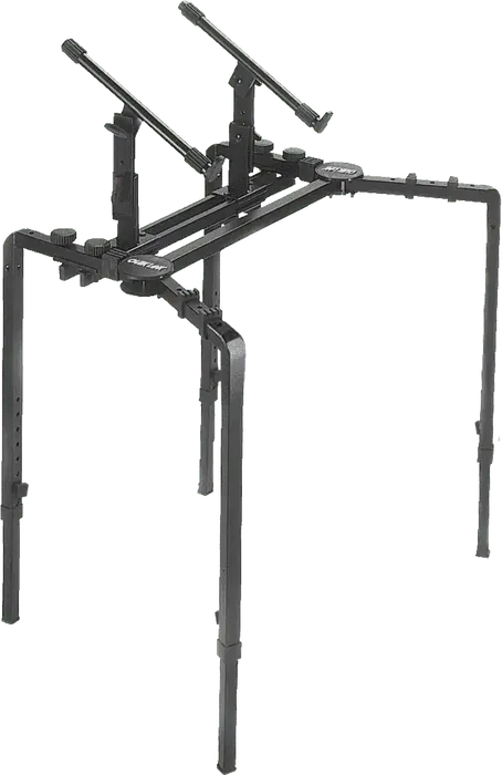 Quiklok Mesa Plegable XL para Teclado, Mezclador y Altavoz con Altura Ajustable (740-1180mm) - Carga Máxima 113.10 kg