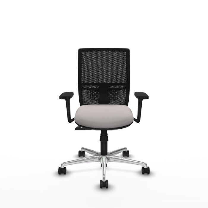 PIQUERAS Y CRESPO Silla de oficina Yunquera con mecanismo Sincro, Blanco y Negro