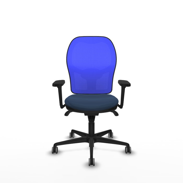 PIQUERAS Y CRESPO Silla de oficina Jorquera con mecanismo sincro, brazos 3D y tapicería azul