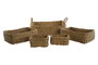 DKD Home Decor Set de 5 Cestas de Seagrass Natural