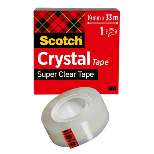 Scotch Cinta Adhesiva Crystal Supertransparente 33 m x 19 mm