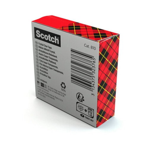 Scotch Cinta Adhesiva Crystal Supertransparente 33 m x 19 mm
