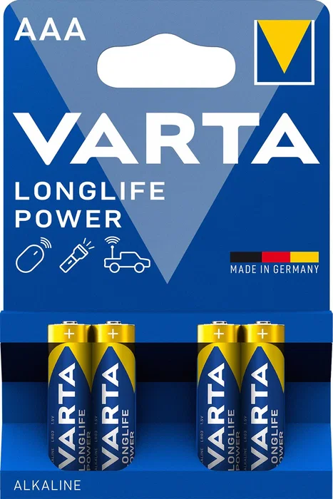 Varta 04903 Batería Alcalina Longlife Power Tipo AAA LR03 1.5V - Pack de 4 Unidades