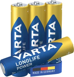 Varta 04903 Batería Alcalina Longlife Power Tipo AAA LR03 1.5V - Pack de 4 Unidades
