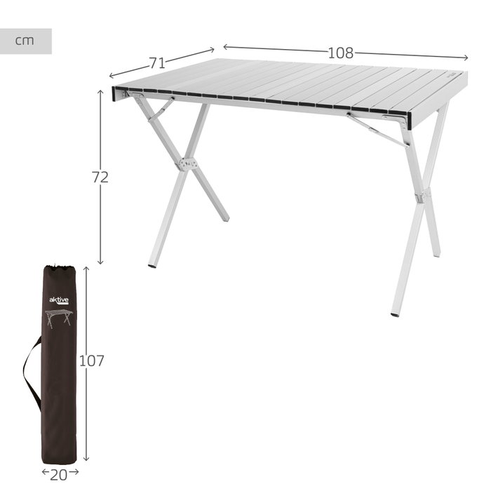 Aktive Mesa de camping plegable de aluminio antideslizante