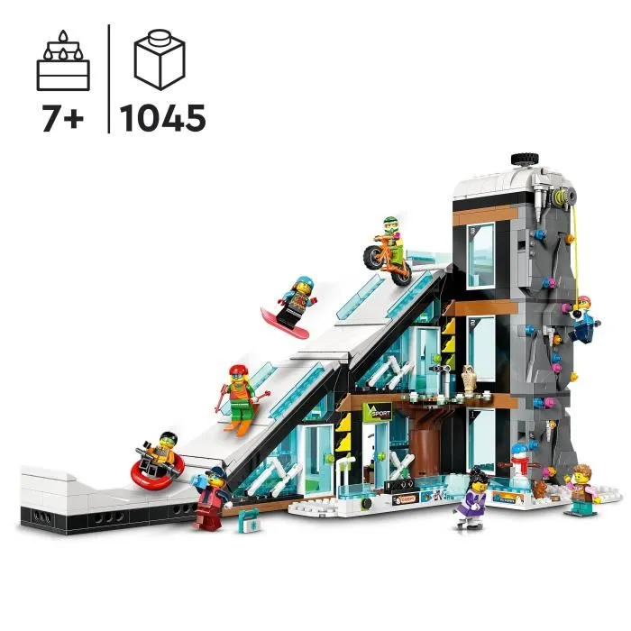LEGO CITY 60366 El complejo de esquí y escalada, juguete de construcción modular para niños de los 7 años