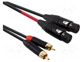 REDS MUSIC Cable XLR hembra 3pin x2 a RCA enchufe x2, 1,5m