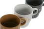 DKD Home Decor Taza Gris Mostaza Blanco 9.5 x 10 x 12.5 cm (6 Unidades) Gres Botánico Apto Microondas y Lavavajillas 400ml
