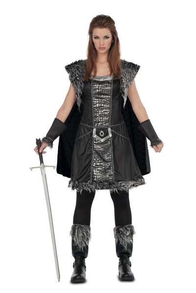 My Other Me Disfraz Guerrera del Norte Vestido con Capa, Brazaletes y Cubrebotas Talla XL
