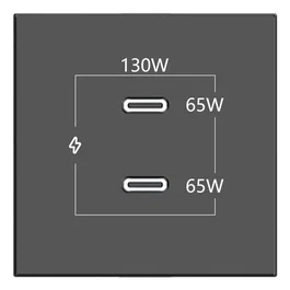 Kramer MC-2C130W(B) 2 Puertos USB-C 130W Negro