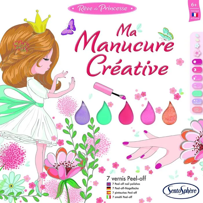 Sentosphere Mi manicura creativa - Sueño de princesa, kit de manicura con 7 colores para niñas +6 años SEN1709201498006