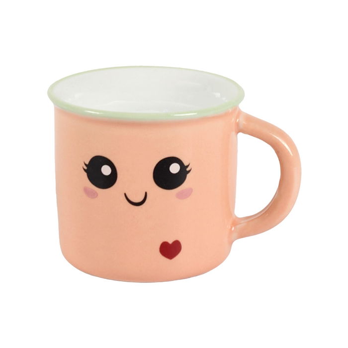 The Concept Factory Vela Perfumada Taza Kawaii Cerámica Algodón de Azúcar Vainilla Frambuesa