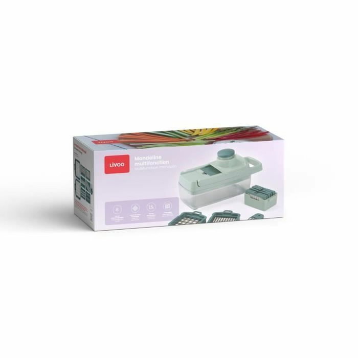 Livoo Mandolina multifunción MEN435 con 8 cuchillas de acero inoxidable