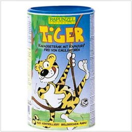 RAPUNZEL Cacao Tiger - Cacao en Polvo Desgrasado con Azúcar Integral de Caña Soluble, 40% Cacao, 400g, Bio, Comercio Justo