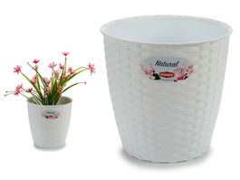 Stefanplast Maceta Natural Interior/Exterior 19 cm Diámetro x 17.5 cm Alto x 19 cm Largo, Plástico, Color Blanco (Set de 12)