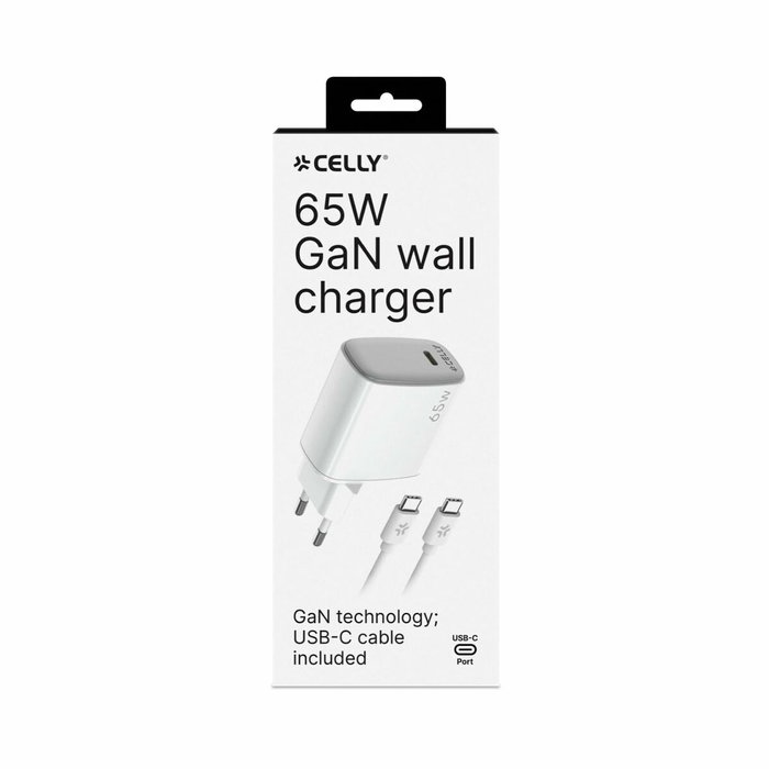 Cargador de Pared Celly UPTC1USBC65WCTC Blanco
