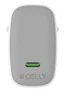 Celly UPTC1USBC65WCTC - Cargador de Pared USB-C 65W con Tecnología GaN, Cable USB-C a USB-C 2m, para Portátiles, Tabletas y Smartphones, Blanco