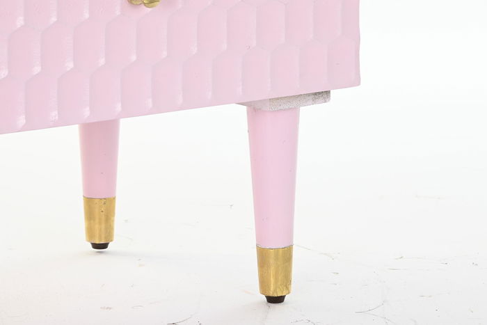 DKD Home Decor Mesita de Noche Moderna Rosa Palo 42 x 65 x 52 cm con 2 Cajones