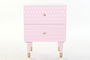 DKD Home Decor Mesita de Noche Moderna Rosa Palo 42 x 65 x 52 cm con 2 Cajones