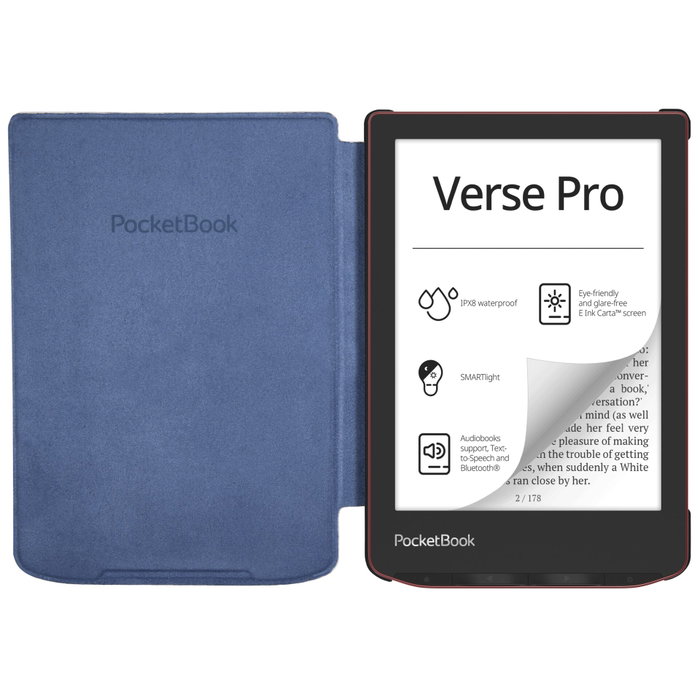 Pocketbook Funda Shell Series Flores Blanco y Azul para Verse y Verse Pro