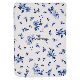 PocketBook H-S-634-F-WW Funda Shell Series para eReader, Compatible con PocketBook Verse y Verse Pro, Diseño Floral Azul y Blanco, Microfibra y PU, para Pantalla de 15.2 cm (6")
