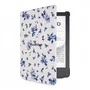 PocketBook H-S-634-F-WW Funda Shell Series para eReader, Compatible con PocketBook Verse y Verse Pro, Diseño Floral Azul y Blanco, Microfibra y PU, para Pantalla de 15.2 cm (6")
